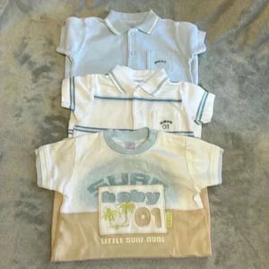 Next - LIKE NEW - Set of 3 short sleeve rompers. Size  6-9 months